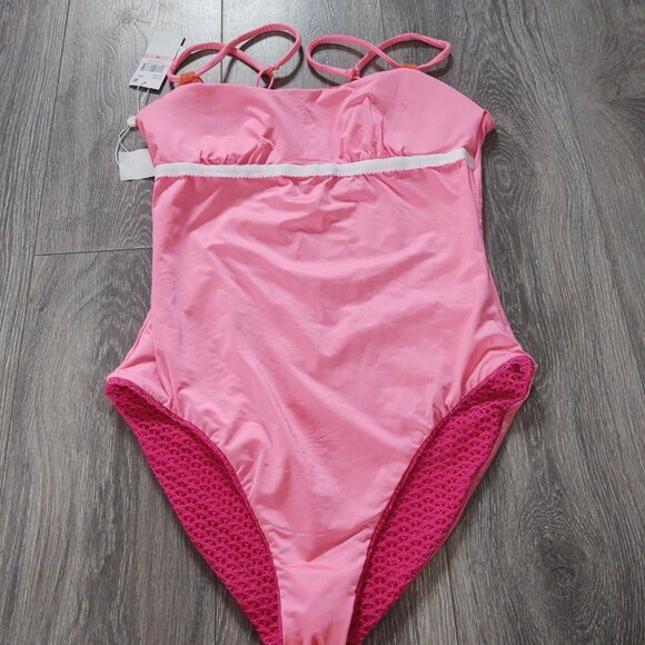 NWT Trina Turk Swim & Spa Collection Ombre Openwork Overlay One Piece Swimsuit - Picture 14 of 16